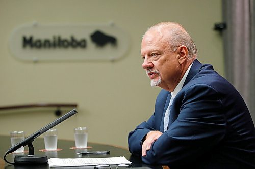 JOHN WOODS / WINNIPEG FREE PRESS
Manitoba interim Premier Kelvin Goertzen, who replaced Brian Pallister, holds his first media conference at the legislature in Winnipeg Wednesday, September 1, 2021. 

Reporter: ?