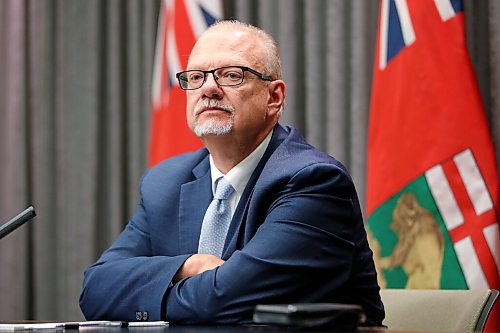 JOHN WOODS / WINNIPEG FREE PRESS
Manitoba interim Premier Kelvin Goertzen, who replaced Brian Pallister, holds his first media conference at the legislature in Winnipeg Wednesday, September 1, 2021. 

Reporter: ?