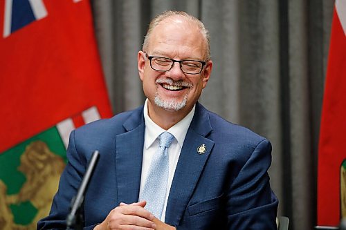 JOHN WOODS / WINNIPEG FREE PRESS
Manitoba interim Premier Kelvin Goertzen, who replaced Brian Pallister, holds his first media conference at the legislature in Winnipeg Wednesday, September 1, 2021. 

Reporter: ?