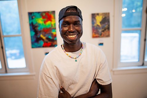 Daniel Crump / Winnipeg Free Press. Pajack Obeing is a mentee in the Raising New Voices mentorship program, which aims to provide opportunities for emerging artists from communities typically underrepresented in the arts world. Nine artists worked together with mentors over the spring and summer to prepare and showcase pieces at Gerryfest 2021. September 2, 2021.