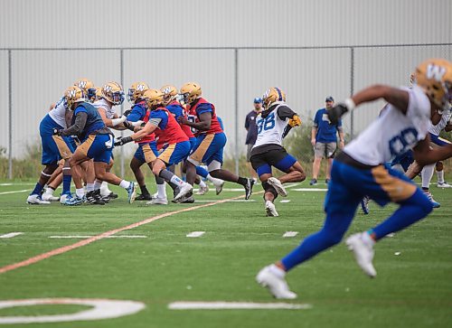 JESSICA LEE/WINNIPEG FREE PRESS

Winnipegs Blue Bombers practice training drills at University of Manitobas campus on September 2, 2021.

Reporter: Jeff Hamilton