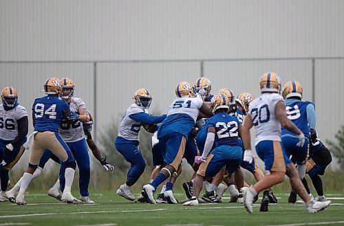 JESSICA LEE/WINNIPEG FREE PRESS

Winnipegs Blue Bombers practice training drills at University of Manitobas campus on September 2, 2021.

Reporter: Jeff Hamilton