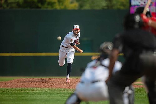 JESSICA LEE/WINNIPEG FREE PRESS

Pitcher Austin Henrich (46) pitches the ball on September 6, 2021.

The Winnipeg Goldeyes played against the Fargo-Moorhead Redhawks on September 6, 2021 at Shaw Park in Winnipeg.

Reporter: Taylor
