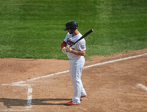JESSICA LEE/WINNIPEG FREE PRESS

Kyle Martin (33) practices his batting before stepping onto the plate.

The Winnipeg Goldeyes played against the Fargo-Moorhead Redhawks on September 6, 2021 at Shaw Park in Winnipeg.

Reporter: Taylor