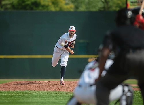 JESSICA LEE/WINNIPEG FREE PRESS

Pitcher Austin Henrich (46) pitches the ball on September 6, 2021.

The Winnipeg Goldeyes played against the Fargo-Moorhead Redhawks on September 6, 2021 at Shaw Park in Winnipeg.

Reporter: Taylor
