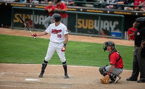 JESSICA LEE/WINNIPEG FREE PRESS

Wes Darvill (10) gets ready to swing.

The Winnipeg Goldeyes played against the Fargo-Moorhead Redhawks on September 6, 2021 at Shaw Park in Winnipeg.

Reporter: Taylor