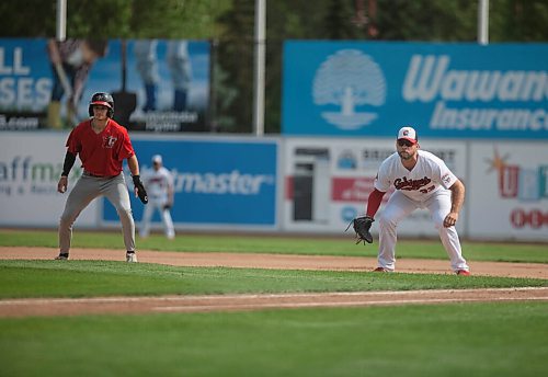 JESSICA LEE/WINNIPEG FREE PRESS

First base player Kyle Martin (33) gets ready to field a ball.

The Winnipeg Goldeyes played against the Fargo-Moorhead Redhawks on September 6, 2021 at Shaw Park in Winnipeg.

Reporter: Taylor