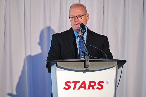 MIKE DEAL / WINNIPEG FREE PRESS
Premier Kelvin Goertzen during the event just before the new helicopter arrives, Monday morning.
STARS air ambulance introduced its first new Airbus H145 helicopter to Manitoba at its hangar in Winnipeg today.
The new Shock Trauma Air Rescue Service air ambulance is one of 10 that will replace the western Canada fleet.
210907 - Tuesday, September 07, 2021.