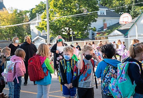 JESSICA LEE/WINNIPEG FREE PRESS

Students line up for the first day of school at Glenelm Community School on September 8, 2021.

Reporter: Maggie