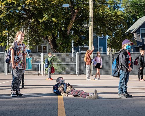 JESSICA LEE/WINNIPEG FREE PRESS

A student takes a rest while waiting for the school bell to ring at Glenelm Community School on September 8, 2021.

Reporter: Maggie