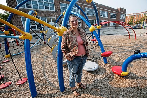 JOHN WOODS / WINNIPEG FREE PRESS
Chandra Mayor, who has a student attending Mulvey School is concerned teacher/staff vaccine status was not checked before the start of school Thursday, September 9, 2021. 

Reporter: Macintosh