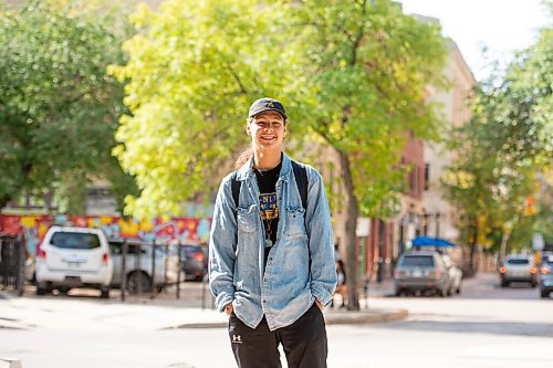 MIKE SUDOMA / Winnipeg Free Press
Rapper/instrumentalist and youth advocate Cayden Carfrae, aka Caid Jones, in the exchange district Friday afternoon
September 10, 2021