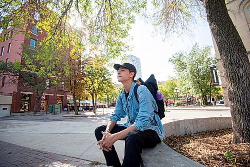 MIKE SUDOMA / Winnipeg Free Press
Rapper/instrumentalist and youth advocate Cayden Carfrae, aka Caid Jones, sits and chats about his background in music in the exchange district Friday afternoon
September 10, 2021