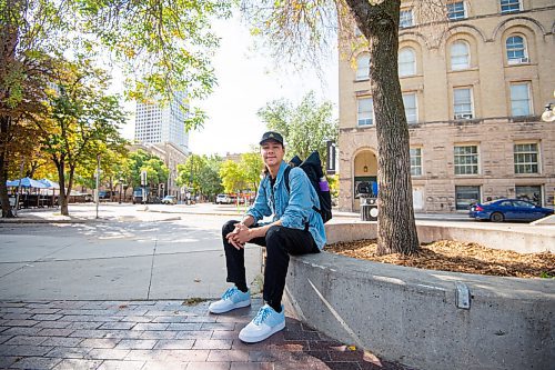 MIKE SUDOMA / Winnipeg Free Press
Rapper/instrumentalist and youth advocate Cayden Carfrae, aka Caid Jones, sits and chats about his background in music in the exchange district Friday afternoon
September 10, 2021