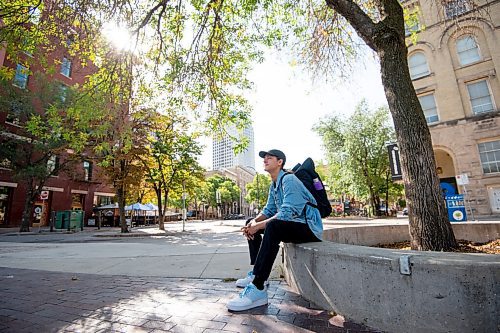 MIKE SUDOMA / Winnipeg Free Press
Rapper/instrumentalist and youth advocate Cayden Carfrae, aka Caid Jones, sits and chats about his background in music in the exchange district Friday afternoon
September 10, 2021