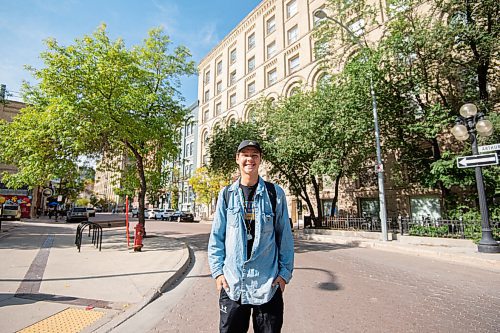 MIKE SUDOMA / Winnipeg Free Press
Rapper/instrumentalist and youth advocate Cayden Carfrae, aka Caid Jones, in the exchange district Friday afternoon
September 10, 2021