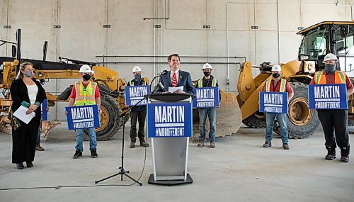 JESSICA LEE/WINNIPEG FREE PRESS

Shannon Martin, MLA for McPhillips, announced on September 13, 2021 at Bayview Construction Ltd. his PC leadership campaign.

Reporter: Carol
