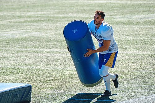 MIKE DEAL / WINNIPEG FREE PRESS
Winnipeg Blue Bombers Ali Mourtada (42) during practice at IG Field Tuesday morning.
210914 - Tuesday, September 14, 2021.