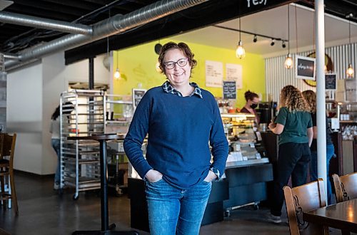JESSICA LEE/WINNIPEG FREE PRESS

Betsy Hiebert, owner of Cocoabeans, a gluten-free bakery and eatery on Corydon, poses for a portrait on September 15, 2021.

Reporter: Declan