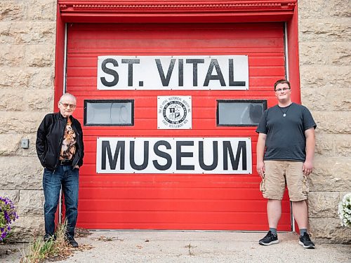 JESSICA LEE/WINNIPEG FREE PRESS

Bob Holliday, president of St. Vital Museum, and Jared Warkentin, museum assistant, pose for a photo at the St. Vital Museum on September 15, 2021. The St. Vital Museum is re-opening with new displays after a 18-month closure due to COVID.

Reporter: Brenda

