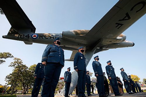 JOHN WOODS / WINNIPEG FREE PRESS
Military personnel at a ceremony marking the 81st anniversary of the Battle of Britain at 17 Wings Garden of Memories in Winnipeg Sunday, September 19, 2021. 

Reporter: ?