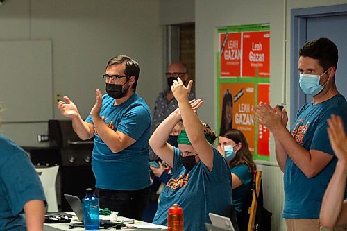 MIKE SUDOMA / Winnipeg Free Press
Supporters applaud Leah Gazan as CBC declared her MP of the Winnipeg Centre riding Monday night
September 20, 2021