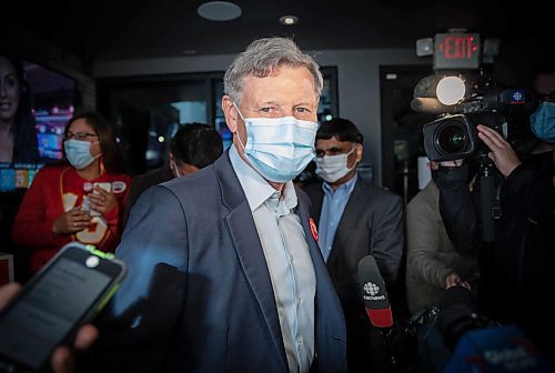 JESSICA LEE/WINNIPEG FREE PRESS

Liberal candidate Terry Duguid arrives at Nicolinos Restaurant to celebrate after winning in his riding in Winnipeg South on September 20, 2021.

Reporter: Joyanne

