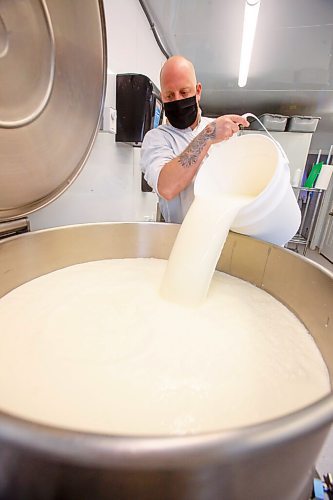 MIKE DEAL / WINNIPEG FREE PRESS
Dustin Peltier from Loaf and Honey in his cheesemaking facility close to Warren, MB.
See Jill Wilson farm-to-table story
210519 - Wednesday, May 19, 2021.
