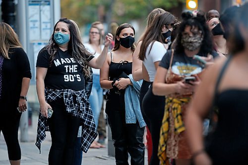 JOHN WOODS / WINNIPEG FREE PRESS
Fans line up to enter the Electric Circus concert at a downtown arena in Winnipeg Tuesday, September 21, 2021. 

Reporter: ?