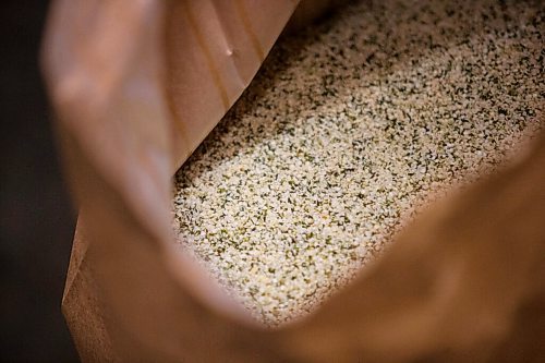 MIKAELA MACKENZIE / WINNIPEG FREE PRESS

Hemp hearts at River Valley Farms west of Portage La Prairie on Tuesday, Sept. 21, 2021.  For Randall King story.
Winnipeg Free Press 2021.