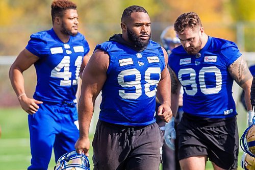 MIKAELA MACKENZIE / WINNIPEG FREE PRESS

Steven Richardson (98) at Bombers practice in Winnipeg on Monday, Sept. 27, 2021.  For Taylor Allen story.
Winnipeg Free Press 2021.