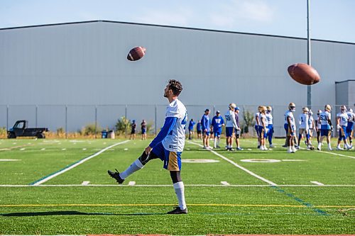 MIKAELA MACKENZIE / WINNIPEG FREE PRESS

Kicker Ali Mourtada (42) at Bombers practice in Winnipeg on Monday, Sept. 27, 2021.  For Taylor Allen story.
Winnipeg Free Press 2021.