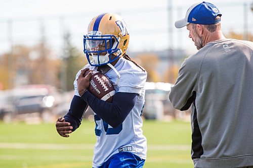 MIKAELA MACKENZIE / WINNIPEG FREE PRESS

Janarion Grant (80) at Bombers practice in Winnipeg on Monday, Sept. 27, 2021.  For Taylor Allen story.
Winnipeg Free Press 2021.