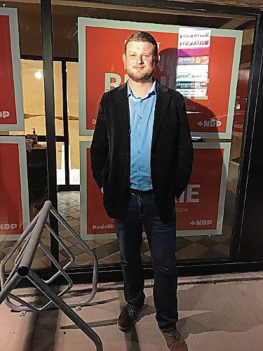 Canstar Community News Sept. 20, 2021 - Daniel Blaikie took a moment to speak with reporters outside his campaign office, located at 844 McLeod Ave., after he was re-elected to a third term as Member of Parliament for Elmwood-Transcona. (SHELDON BIRNIE/CANSTAR/THE HERALD)