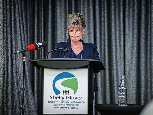 JESSICA LEE / WINNIPEG FREE PRESS

Shelly Glover delivers remarks at the Conservative leaders debate at Norwood Hotel on September 28, 2021.

Reporter: Carol