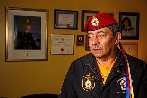 MIKE DEAL / WINNIPEG FREE PRESS
Retired military police Cpl. Melvin Swan served four years in the Princess Patricia's Canadian Light Infantry and seven years in the military police.
See Niigaan feature story
210929 - Wednesday, September 29, 2021.