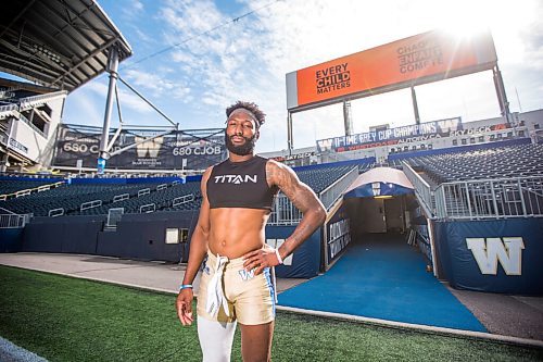 MIKAELA MACKENZIE / WINNIPEG FREE PRESS

Bombers player Brandon Alexander poses for a portrait at IG Field in Winnipeg on Wednesday, Sept. 29, 2021. For Jeff story.
Winnipeg Free Press 2021.