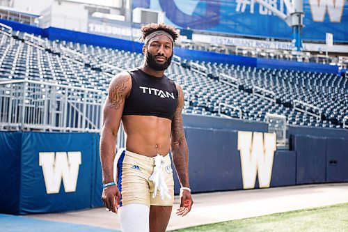 MIKAELA MACKENZIE / WINNIPEG FREE PRESS

Bombers player Brandon Alexander poses for a portrait at IG Field in Winnipeg on Wednesday, Sept. 29, 2021. For Jeff story.
Winnipeg Free Press 2021.