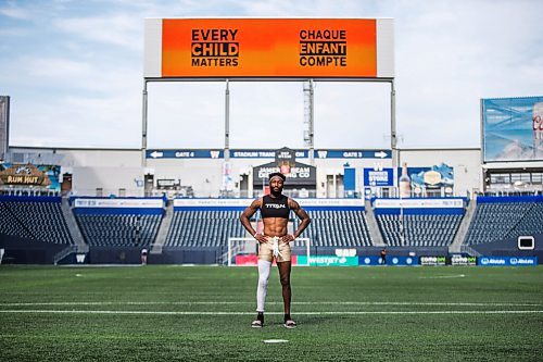 MIKAELA MACKENZIE / WINNIPEG FREE PRESS

Bombers player Brandon Alexander poses for a portrait at IG Field in Winnipeg on Wednesday, Sept. 29, 2021. For Jeff story.
Winnipeg Free Press 2021.