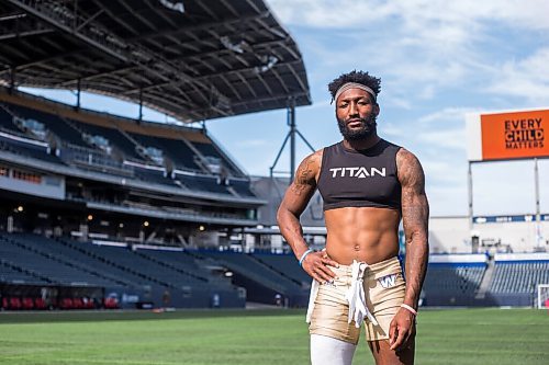 MIKAELA MACKENZIE / WINNIPEG FREE PRESS

Bombers player Brandon Alexander poses for a portrait at IG Field in Winnipeg on Wednesday, Sept. 29, 2021. For Jeff story.
Winnipeg Free Press 2021.