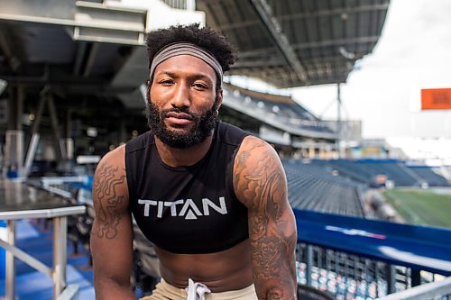 MIKAELA MACKENZIE / WINNIPEG FREE PRESS

Bombers player Brandon Alexander poses for a portrait at IG Field in Winnipeg on Wednesday, Sept. 29, 2021. For Jeff story.
Winnipeg Free Press 2021.