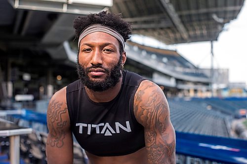 MIKAELA MACKENZIE / WINNIPEG FREE PRESS

Bombers player Brandon Alexander poses for a portrait at IG Field in Winnipeg on Wednesday, Sept. 29, 2021. For Jeff story.
Winnipeg Free Press 2021.