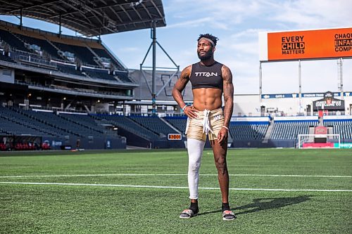 MIKAELA MACKENZIE / WINNIPEG FREE PRESS

Bombers player Brandon Alexander poses for a portrait at IG Field in Winnipeg on Wednesday, Sept. 29, 2021. For Jeff story.
Winnipeg Free Press 2021.