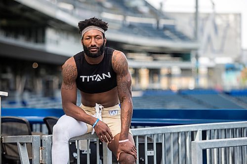 MIKAELA MACKENZIE / WINNIPEG FREE PRESS

Bombers player Brandon Alexander poses for a portrait at IG Field in Winnipeg on Wednesday, Sept. 29, 2021. For Jeff story.
Winnipeg Free Press 2021.