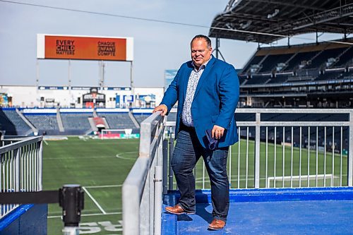 MIKAELA MACKENZIE / WINNIPEG FREE PRESS

Bombers CEO Wade Miller poses for a portrait at IG Field in Winnipeg on Wednesday, Sept. 29, 2021. For Jeff story.
Winnipeg Free Press 2021.