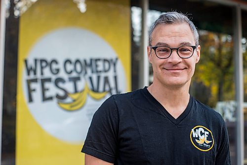 MIKAELA MACKENZIE / WINNIPEG FREE PRESS

Dean Jenkinson, director of the Winnipeg Comedy Festival, poses for a portrait at the Gas Station Theatre in Winnipeg on Thursday, Sept. 30, 2021. The festival starts next week. For Randall King story.
Winnipeg Free Press 2021.