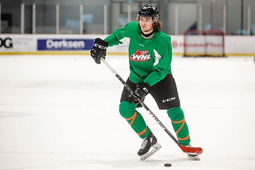 MIKE DEAL / WINNIPEG FREE PRESS
Winnipeg Ice centre Conor Geekie (28) during practice at The Rink training centre, Thursday morning.
See Mike Sawatzky story
210930 - Thursday, September 30, 2021.