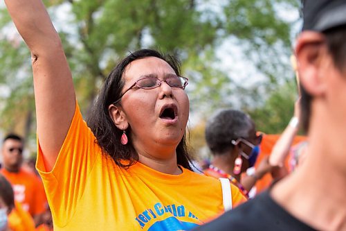 MIKAELA MACKENZIE / WINNIPEG FREE PRESS

A march arrives at St. John's Park from the Canadian Museum for Human Rights on the first National Day for Truth and Reconciliation in Winnipeg on Thursday, Sept. 30, 2021. For --- story.
Winnipeg Free Press 2021.