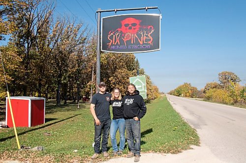 Canstar Community News Sept. 28, 2021 - From left to right, Thomas, Judy and James Thevenot have operated Six Pines Haunted Attractions since 1998. The family looks forward to setting up new haunts and displays at their farm every autumn. (JOSEPH BERNACKI/CANSTAR COMMUNITY NEWS/HEADLINER)