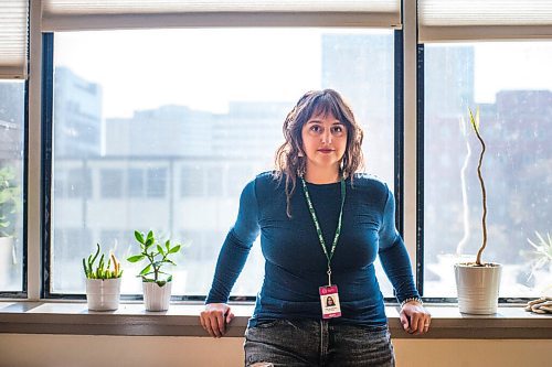 MIKAELA MACKENZIE / WINNIPEG FREE PRESS

Erin Bockstael poses for a portrait at the Women's Health Clinic in Winnipeg on Tuesday, Oct. 5, 2021. For Eva/Jen story.
Winnipeg Free Press 2021.